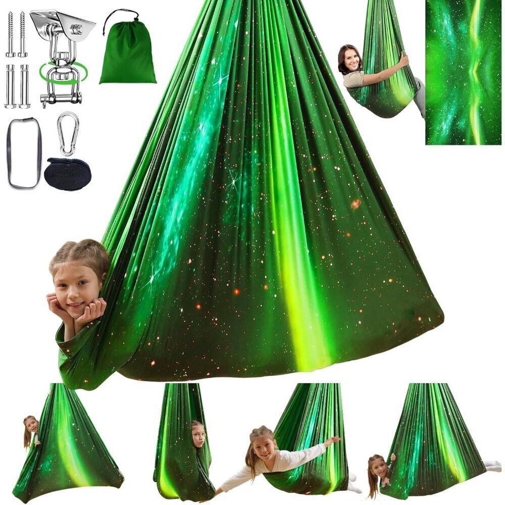 Sensory Swing for Kids Indoor & Outdoor Double Layer Therapy Cuddle Hammock